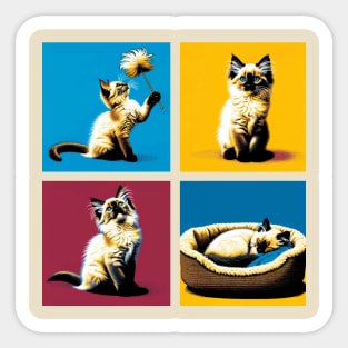 Balinese Pop Art - Cute Kitties Sticker